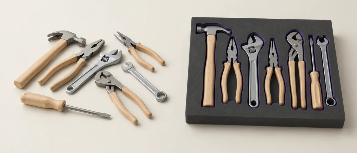 Loose tools sorted into one tray: the steps of a job brought into one agentic AI workflow